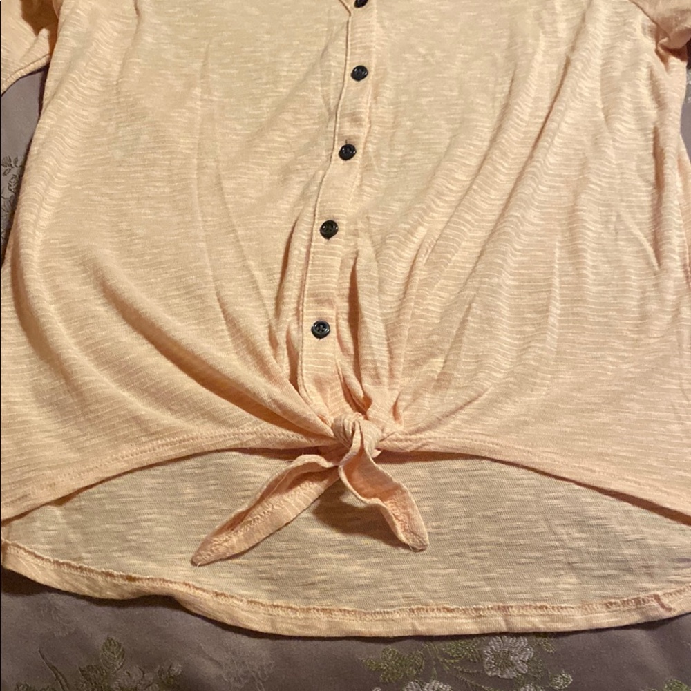 LOFT Pink Striped Top - Picture 6 of 7